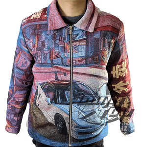 Veste femme tendance printemps 2022, manteaux en tapisserie tissés sur mesure avec fermeture éclair, veste en tapisserie grande taille pour femme - Product Image 3