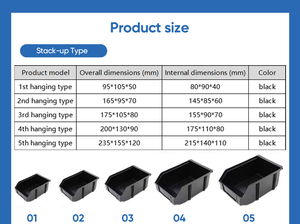 ถังเก็บของแบบลาดเอียงสีดำสำหรับงานหนัก ป้องกันไฟฟ้าสถิต เหมาะสำหรับใช้ในโรงงาน ใช้งานร่วมกับระบบชั้นวางของและรถเข็นเครื่องมือเพื่อการจัดระเบียบที่มีประสิทธิภาพ - Product Image 4