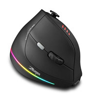 ZELOTES F-18 Mouse Gaming Optik Nirkabel 12-Tombol RGB Backlit untuk Tangan Kanan, Joystick Ergonomis Vertikal - Tiga Mode Stok Tersedia