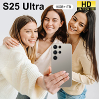 Smartphone Original S25 Ultra Berkualitas Tinggi 16GB+1TB Deca Core Layar 7.3 Inci HD 120Hz OLED Tidak Terkunci 5G Android 14.0 Dual SIM Pengisian Cepat 100W