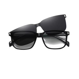 Occhiali da sole quadrati magnetici polarizzati TR90 di alta qualità Vintage moda UV400 obiettivo personalizzato Anti luce blu Clip per occhiali da sole - Product Image 1