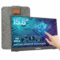 15,6 Zoll FHD Tragbarer Touchscreen-Monitor 60Hz 1200:1 Hoher Kontrast 10-Punkt-Touch USB-C Laptop-Erweiterungsmonitor