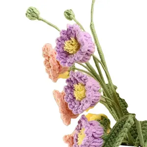 Bouquet di velluto intrecciato a mano con gancio per fiori intrecciato a mano di prodotti finiti per orchidee a campana