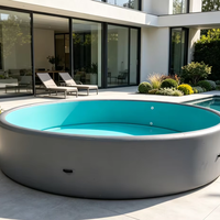 Piscine gonflable portable et pliable pour balcon/terrasse, rangement compact, piscine pour petits espaces