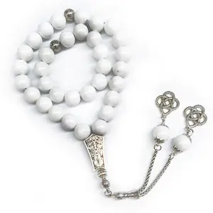 İslami toptan türk Tesbih Tasbeeh hediye tespih aksesuarları 10mm reçine kabuk beyaz müslüman tespihler Tasbih - Product Image 1