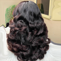 Peluca de Cabello Humano Vietnamita Virgen SDD, Rizos Voluminosos, Densidad 250%, Sin Pegamento, Lista para Usar, Encaje Frontal HD 13x6, Precortada y Predecolorida