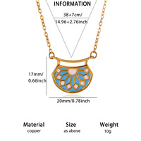 Collier en acier inoxydable plaqué or, résistant à la ternissure et à l'eau, motif feuille, tendance TikTok, par Fanhua Jewelry