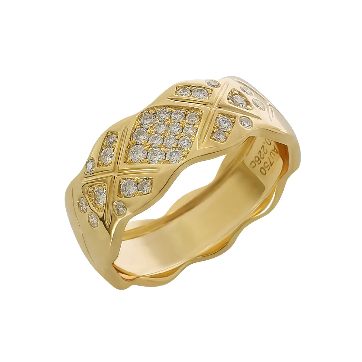 Fashion Men Jewellery 18k Real Gold Natural Diamond Engagement Bands Ring Jewelry