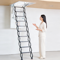 Échelle escamotable métallique pour usage domestique, montée au plafond, manuelle, pour grenier intérieur, capacité 300 kg