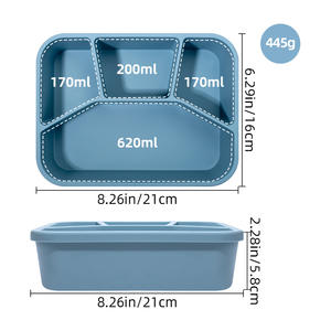 Lonchera bento para niños, se puede personalizar con logotipo, contenedor de alimentos ecológico, plato separador de silicona - Product Image 2