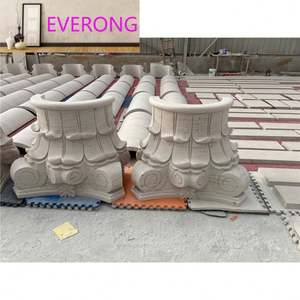 <span class=keywords><strong>Colonne</strong></span> romaine creuse <span class=keywords><strong>en</strong></span> pierre calcaire beige veinée naturelle, taille personnalisée, style design moderne - Product Image 1