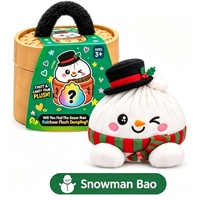 Peluche Arc-en-ciel en forme de Dumpling de Noël, Boîte Mystère, Jouet en Peluche de Noël, Coussin Animal en Peluche Doux en forme de Bao Bun, Jouet Squishy