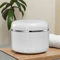 Fuyun 100g/200g/300g Pots cosmétiques en plastique PP blanc à bord argenté pour crème visage, crème contour des yeux, rouge à lèvres, mascara, soins de la peau, poudre libre