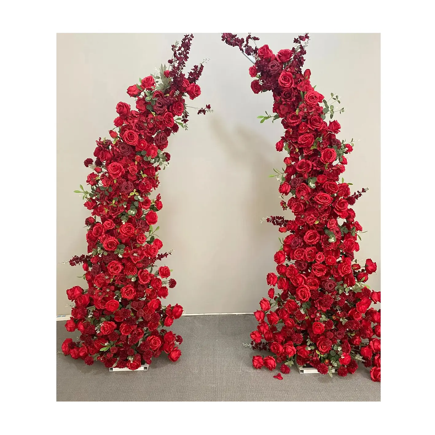 betterlove Red background for wedding parties other decorative flowers and plants wedding flower arch