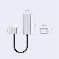 Adaptador LAN Ethernet Externo USB2.0 a RJ45 de 10/100Mbps, Tarjeta de Red Cableada PCE08 para PC y Laptop