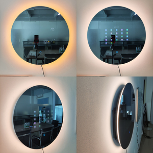 <span class=keywords><strong>Miroir</strong></span> intelligent LED de salle de bain moderne sans cadre, avec écran tactile, grand <span class=keywords><strong>miroir</strong></span> rond en verre flottant, classé IP44, rétroéclairé, vente en gros d'usine - Product Image 5