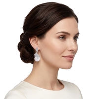 Nouvelles Boucles d'Oreilles Pendante en Argent Plaqué avec Micro-Pavé de Zircons Cubiques, Symétriques et Magnifiques, pour Femmes, Ornées de Perles