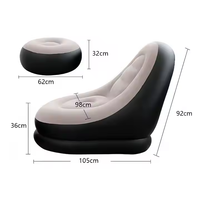 Sofá reclinable China inflable flocado con reposapiés silla inflable suave sofá de ocio silla cama almohadilla de pie