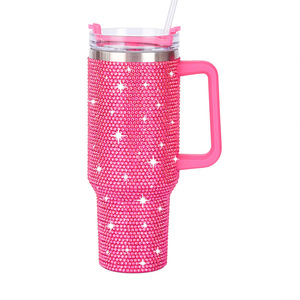 Mug de voyage isotherme de luxe en acier inoxydable de 40 oz avec poignée et paille, design par sublimation - Product Image 2