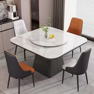 Bellissimo Tavolo <span class=keywords><strong>da</strong></span> Pranzo in Marmo con Piano Girevole e Sedie Eleganti - Product Image 6