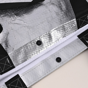 Borsa Promozionale Riutilizzabile in PP Non Tessuto Argento, 100 Pezzi, Borsa a Tracolla per Shopping e Traslochi - Product Image 3