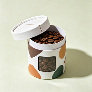 Tubo de Papel Kraft Reciclable Ecológico Personalizado para Envasado de Café con Tapa Personalizada con Impresión y Estampado en Caliente - Product Image 1