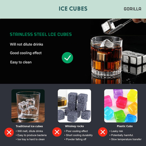 Glaçons en métal Pierres à whisky Glaçons en acier inoxydable Glaçons réutilisables <span class=keywords><strong>pour</strong></span> boissons - Product Image 5