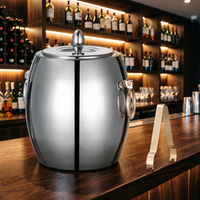 Seau à glace XINGWANG moderne en acier inoxydable, forme ronde, poli miroir, 1L/2L, avec double poignée pour bar/KTV