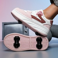 Patins à roulettes unisexes pour enfants, chaussures de sport d'extérieur à double usage détachables, rétro et polyvalentes