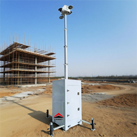 Tour de caméra mobile compacte pour événements publics, 6 mètres, mât manuel, batteries 200Ah, LED verte 50W, prix