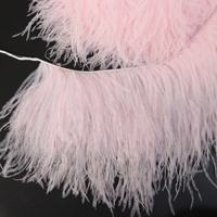 Frange en plumes d'autruche moelleuses de 15-18 cm, garniture en dentelle de plumes naturelles à 2 plis pour robe, déguisement et décoration de fête et de danse
