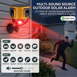 Sistema di Allarme di Sicurezza con Sensore di Movimento a Ricarica Solare, Induzione a 360 Gradi, Sirena da 120dB, Luce Stroboscopica per Frutteti e Vigneti - Product Image 3