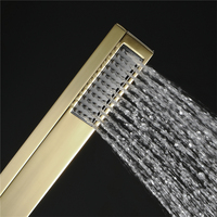 Système de douche à LED avec commande par téléphone, finition or brossé, ensemble de douche thermostatique