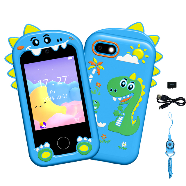 2.8 Inch Front and Back Dual Camera Z10 Carton Dinosaur Touchscreen Kids Smart Phone with TF Card