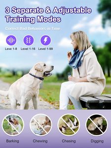 충격 고리 2 개 1640 피트 개를 위한 방수 훈련 고리 대형 중형 소형 충전식 원격 개 껍질 제어 - Product Image 2