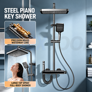 Nouveau set de douche à touches piano, haute pression, thermostatique, kit complet pour salle de bain - Product Image 6