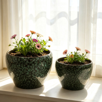 Pots de plantes 2026 Nouveauté pour la décoration de la maison et du jardin, pots de fleurs ronds personnalisés à prix d'usine pour l'Europe