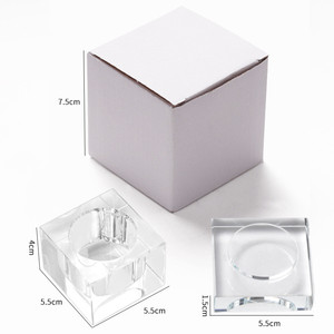Tapa de cristal transparente para tazas de lavado de <span class=keywords><strong>uñas</strong></span>, almacenamiento de polvo, líquido, monómero acrílico, tapa antiderrame, plato cuadrado de vidrio para <span class=keywords><strong>uñas</strong></span> - Product Image 6