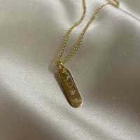 Kalung Gemnel Laris Manis, Kalung Hip-hop Pria Custom Nama, Liontin Batang Berlapis Emas Perak 925 Zirkon untuk Pria