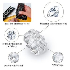 Xingyue Vente en gros Conception personnalisée Hip Hop Iced Out Argent véritable 925 Sterling Bijoux fins pour hommes Anneaux en diamant Moissanite pour hommes - Product Image 3
