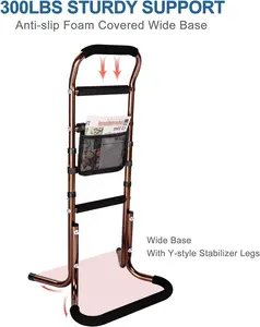 Supporto della sedia per gli anziani con tasca portaoggetti regolabile altezza bastone rotaie del letto