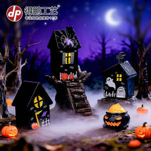 Miniatura de Casa de Calabazas Fantasma de Halloween, Adorno Decorativo de Resina, Decoración Interior de Halloween - Product Image 2