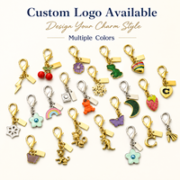 Ensemble de mini-breloques mignonnes en alliage pour sac, pendentifs cerise, cœur, lune, arc-en-ciel, étoile, plaqué or, accessoires pour femmes, vente en gros OEM
