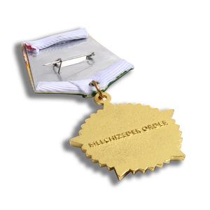 Medalla de Metal Dorada de Primera Calidad con Forma de Estrella de Cinco Puntas, Premio Honorífico Personalizado con Logotipo - Product Image 5