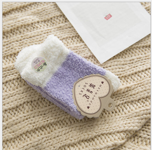 2019 New Winter Women's Thick 100% <strong>Wool</strong> Knitted Striped Sleep <strong>Socks</strong> Keep Warm - Product Image 4
