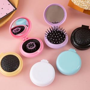 Portable Compact Girls Airbag Massage Comb Mini <b>Mirror</b> Folding Design Personalized Makeup Use Pocket <b>Mirror</b> Custom Logo - Product Image 3