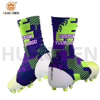 Chaussures de football Huachen en polyester/nylon anti-UV, séchage rapide, respirantes, à motif abstrait, crampons de football américain