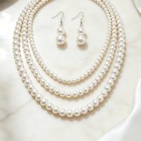 Parures de bijoux minimalistes multicouches en perles, boucles d'oreilles pendantes à double rangée de perles, bracelets en perles à une seule rangée pour femmes, usage quotidien et banquets
