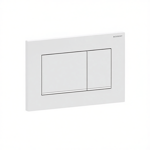 Placa de control GEBERIT Sigma 30 de 2 botones, blanco cromado, borde inferior, botón de descarga para inodoro - Product Image 1