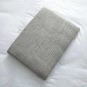 Acogedor punto gris algodón blanco rayas Jacquard celular refrigeración sillón <span class=keywords><strong>manta</strong></span> <span class=keywords><strong>tejida</strong></span> técnica verano niño regalo para rey - Product Image 6